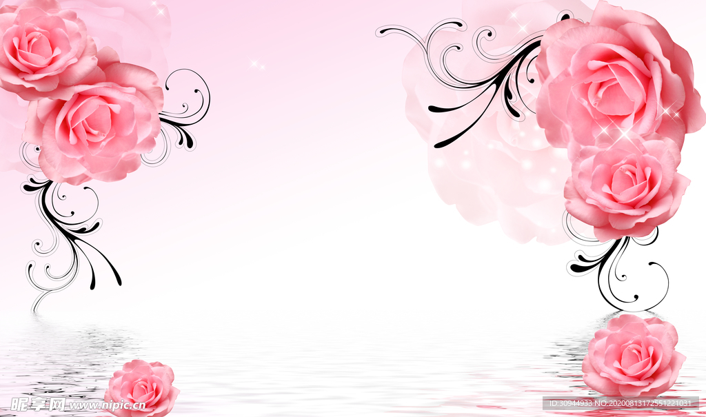 花卉背景墙