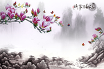 玉兰花背景墙