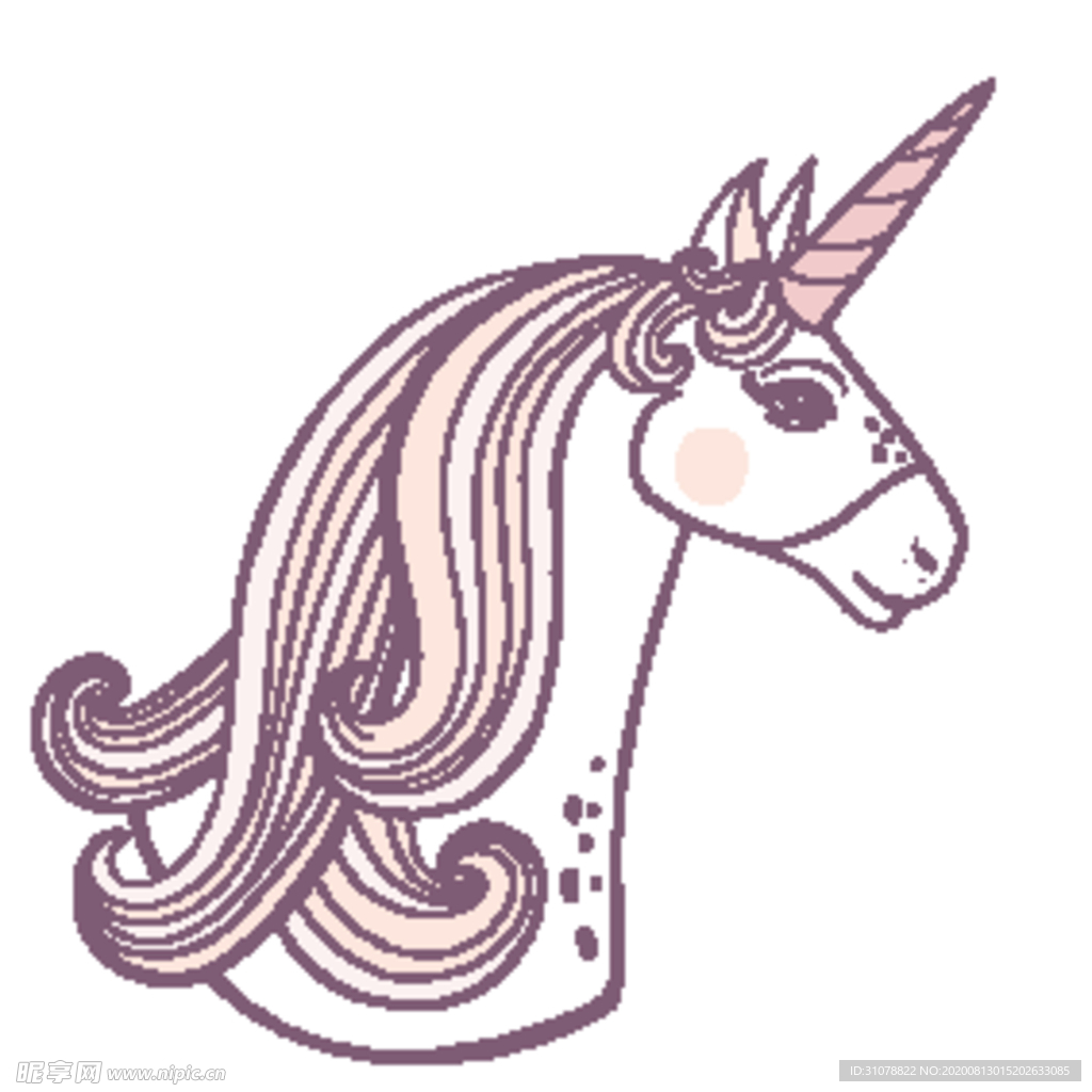 独角兽简笔插画