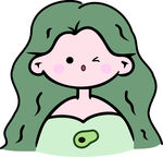 卡通牛油果女孩