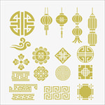 矢量中式图案 春节素材 双喜