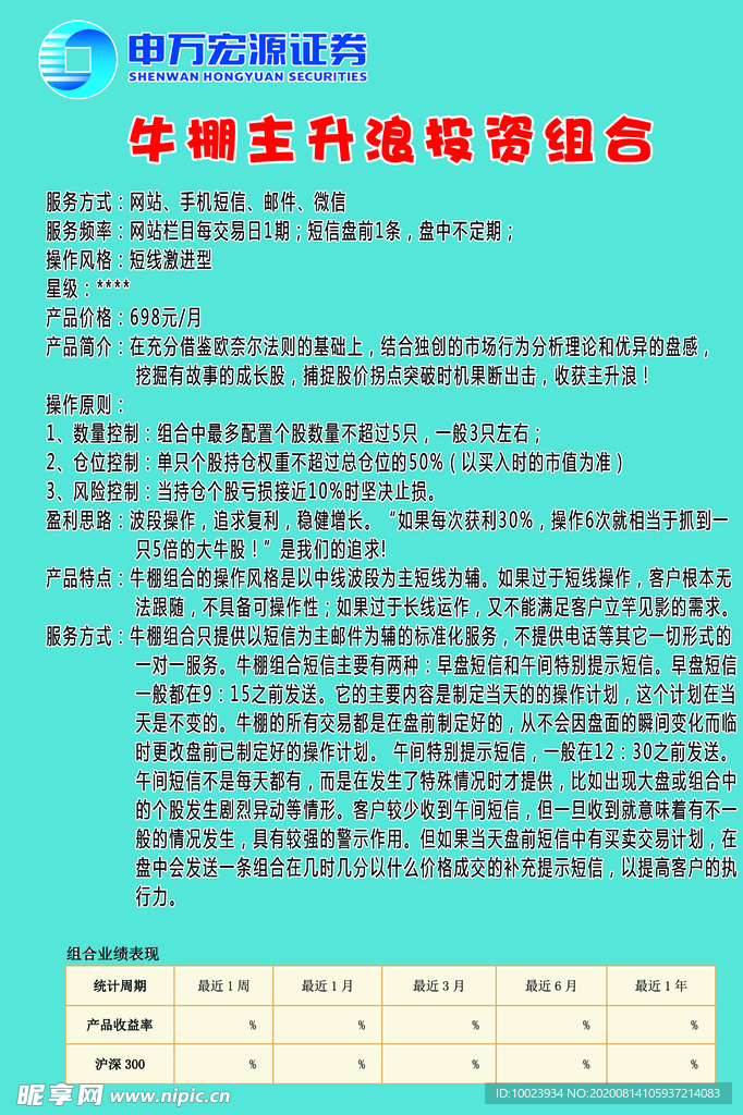 牛棚主升浪投资组合