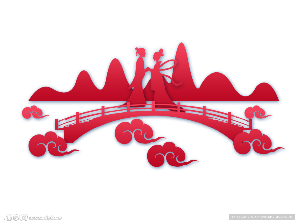 七夕人物国风合成海报素材