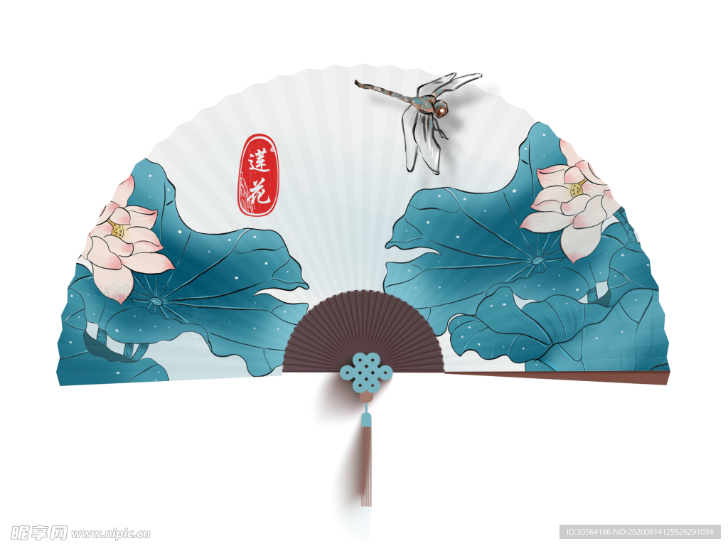 扇子立体国风合成海报素材