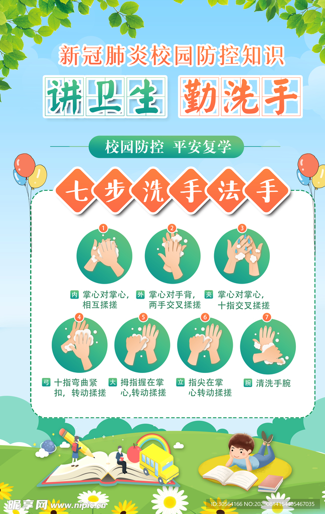 勤洗手社会公益宣传海报素材