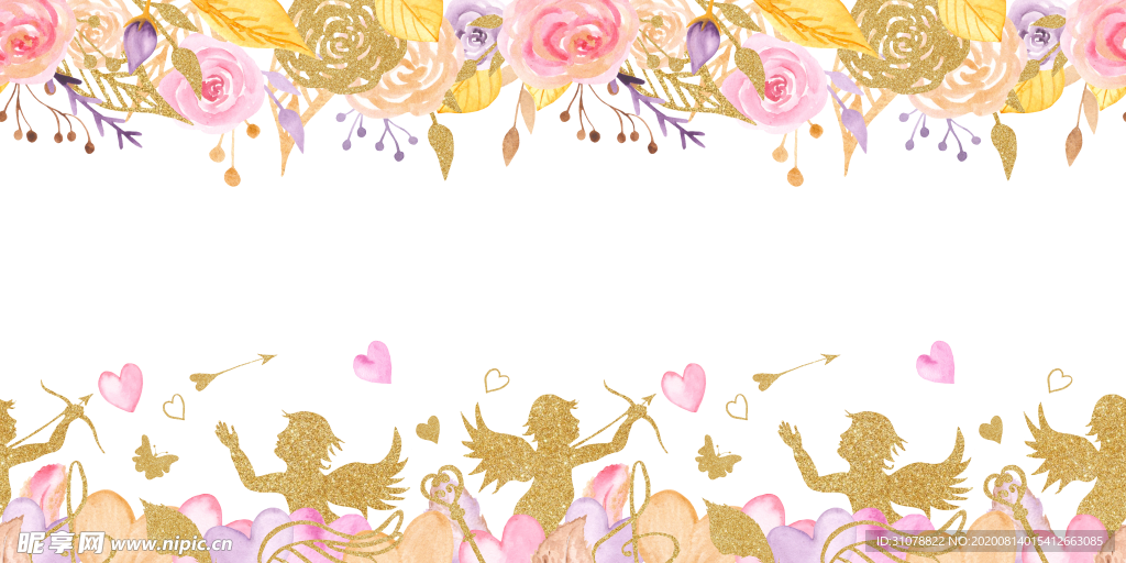 情人节水彩插画图案