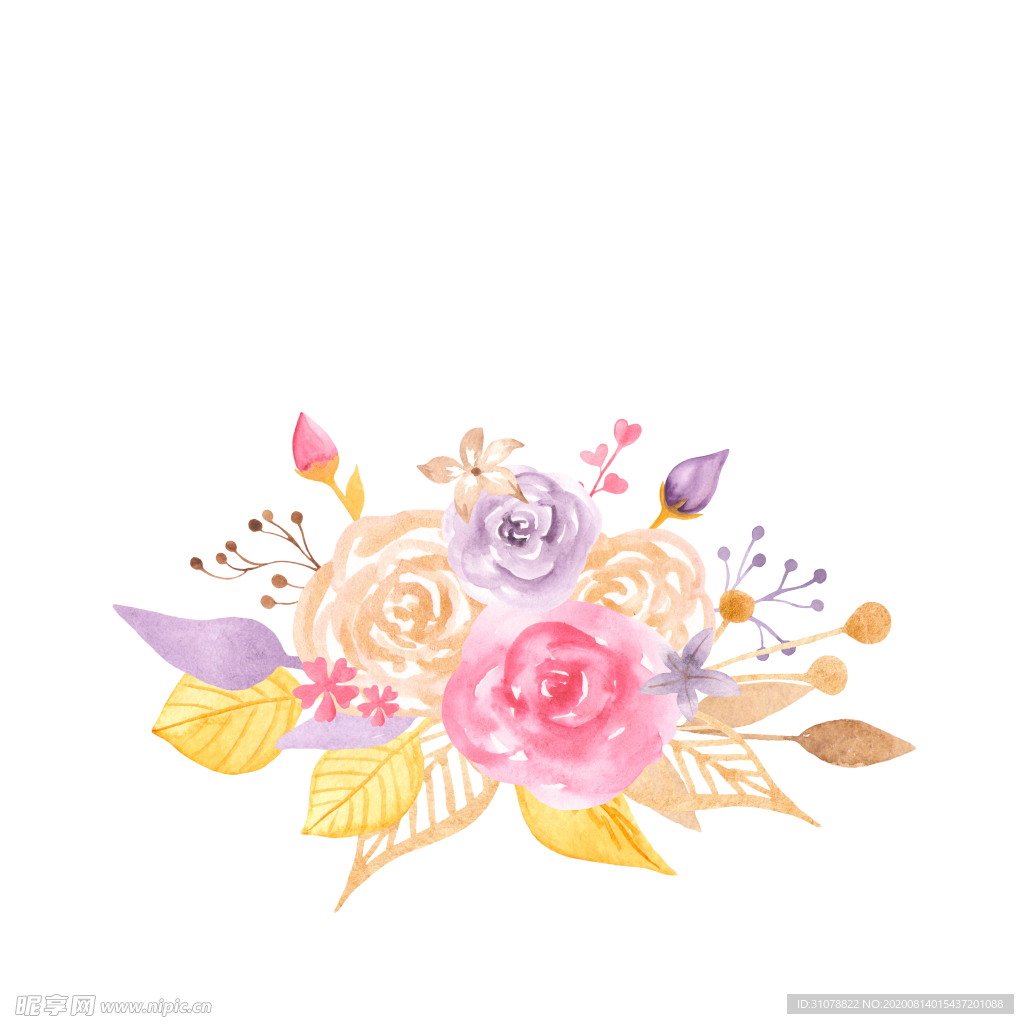 情人节水彩插画图案