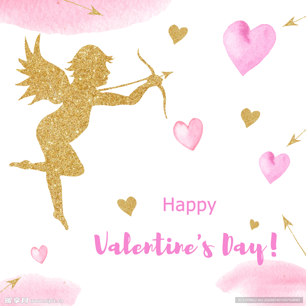 情人节水彩插画图案