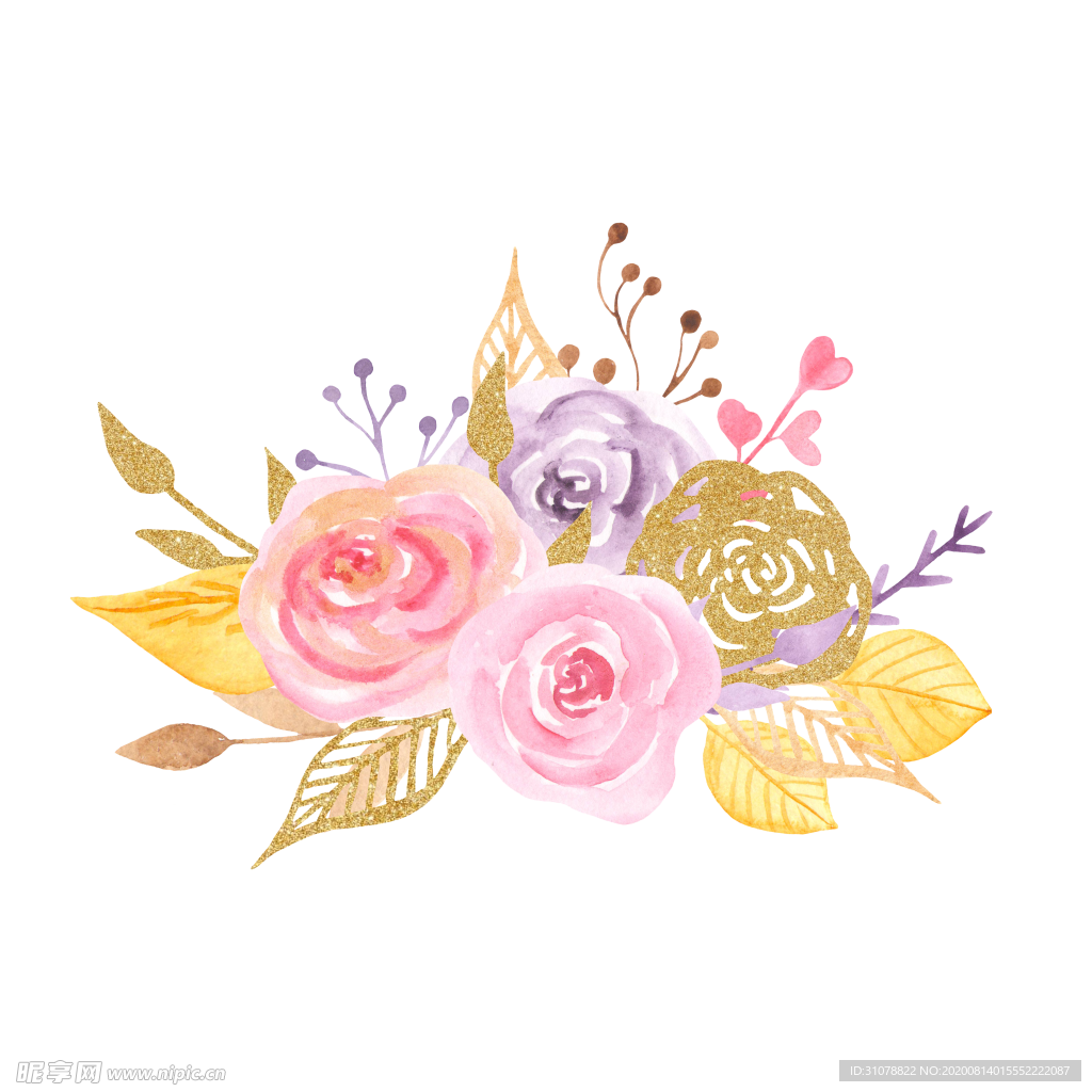 情人节水彩插画图案
