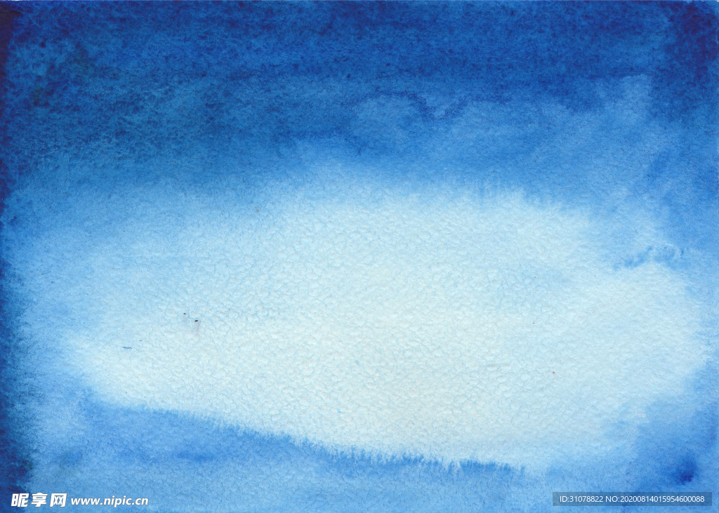 山村雪景水彩画