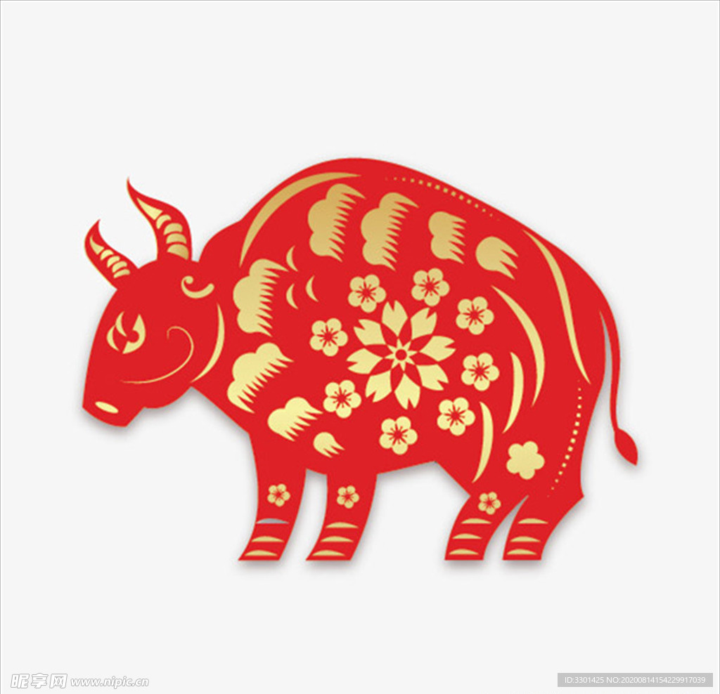 新年牛年剪纸