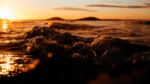 大海浪花海水沙滩夕阳风景