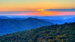 群山夕阳森林树木风景