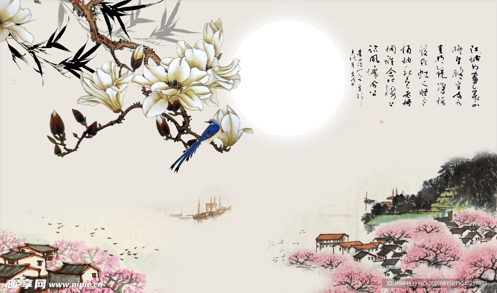 花鸟背景墙