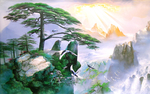 山水画背景墙