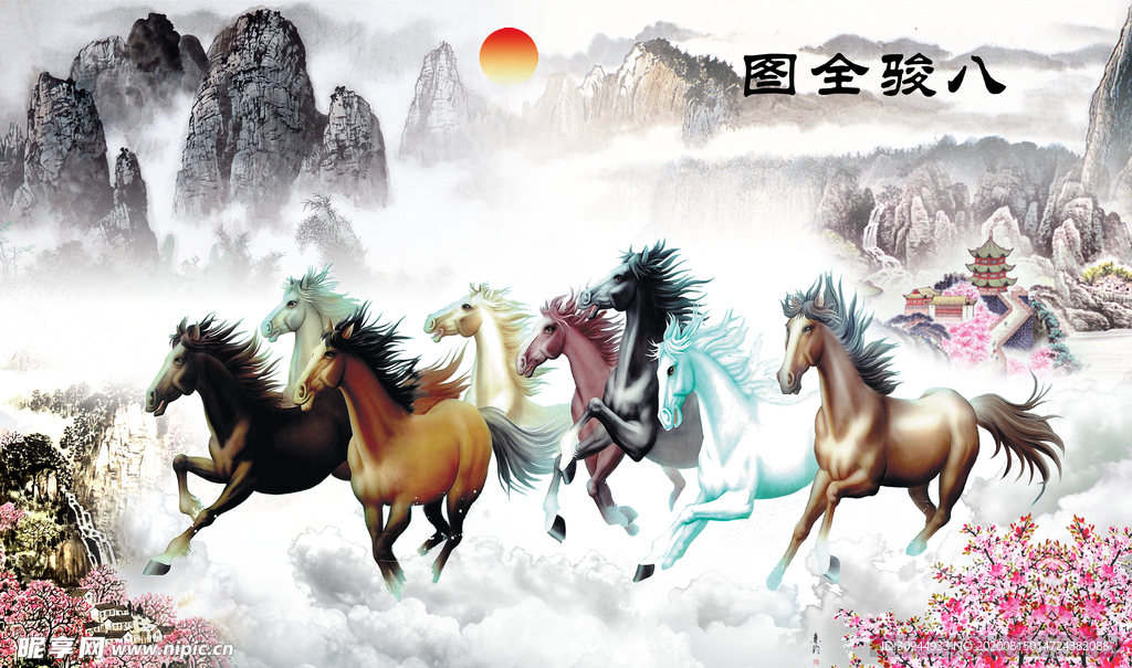 山水画背景墙