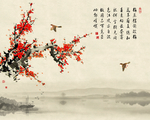 水墨梅花背景墙