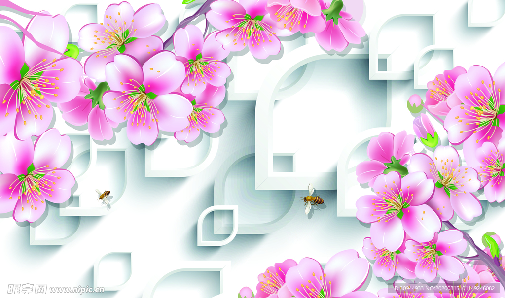 花卉背景墙