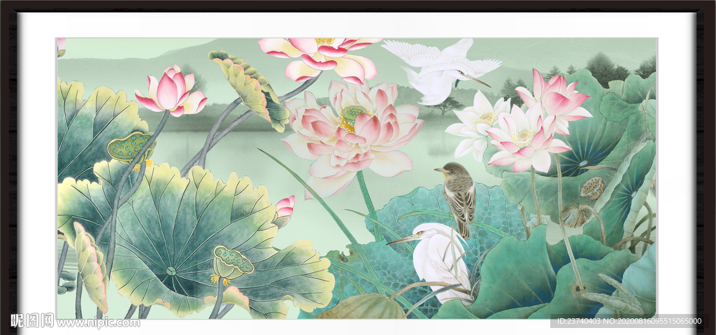 荷花装饰画