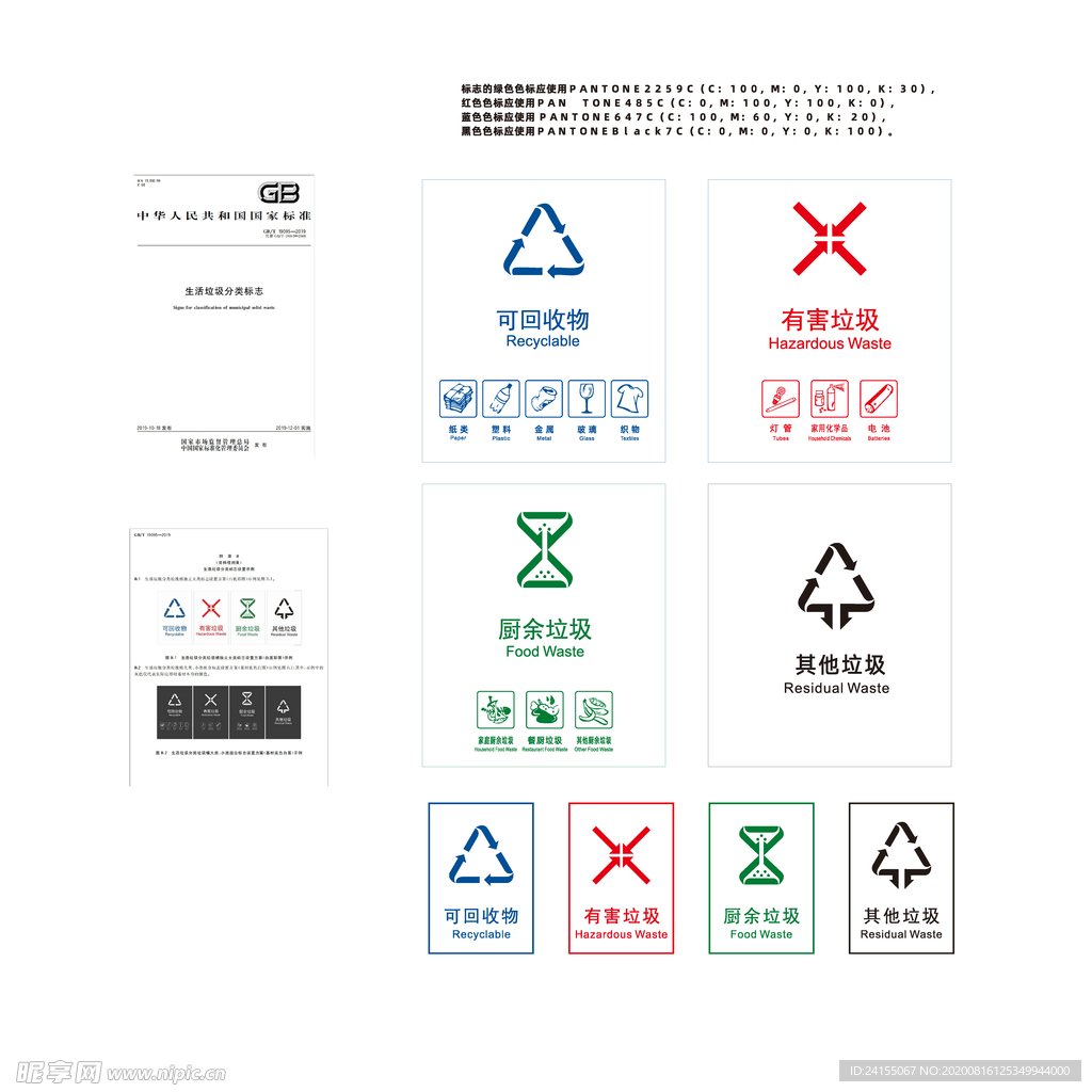 垃圾分类新国标标识