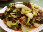 青菜炒油渣