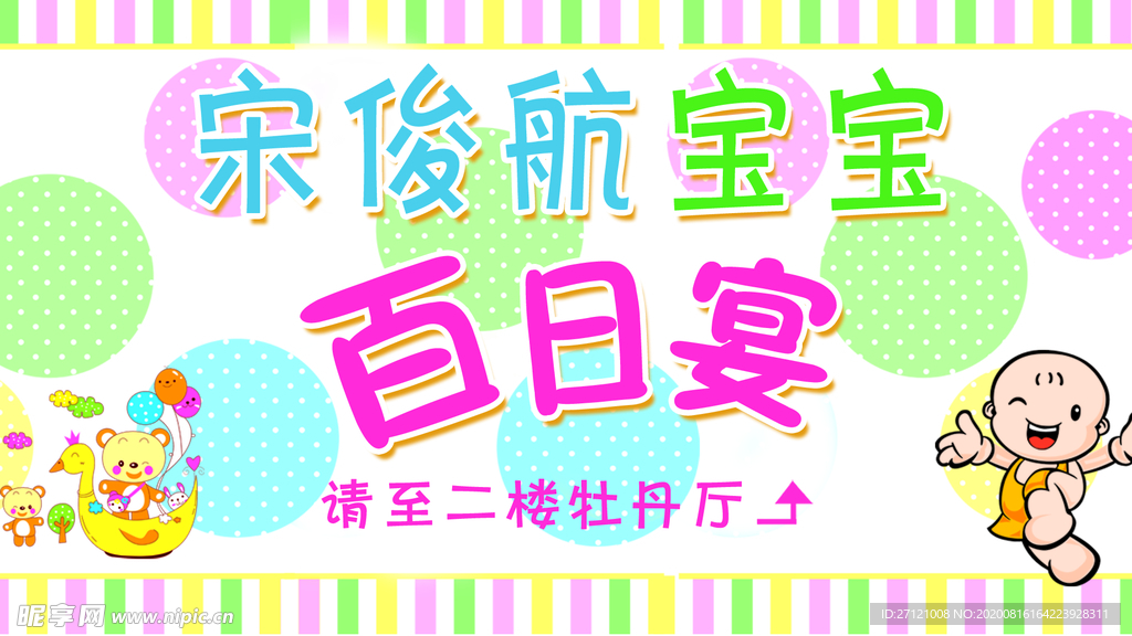 宝宝满月宴生日宴大屏幕