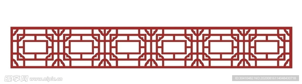 中式古门窗花纹AI矢量图