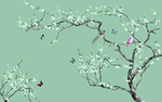 花鸟电视墙