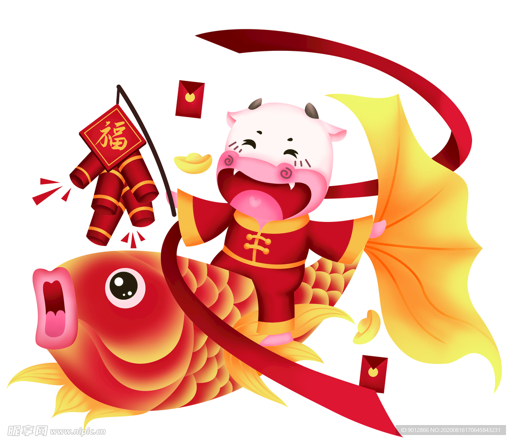 卡通牛年