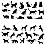 猫狗动物剪影
