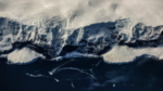 雪山河流冰冻大雪风景