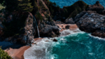群山大海沙滩瀑布风景