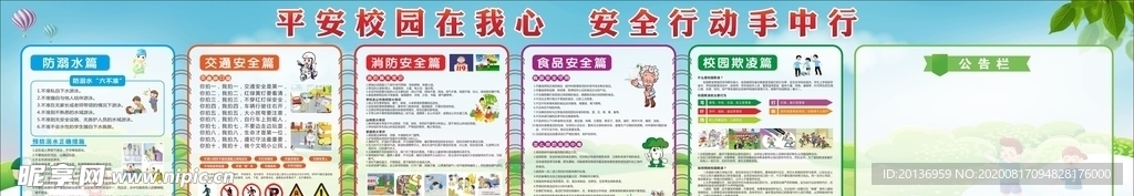 校园安全知识展板