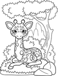 长颈鹿 儿童简笔画 卡通