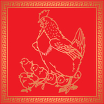 喜庆窗贴群鸡的过年火爆海报