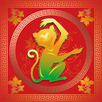 喜庆窗贴猴子过年火爆海报