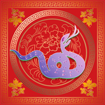 喜庆窗贴蛇过年火爆海报