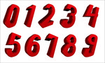 红色立体数字
