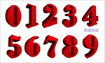 红色立体数字