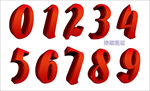 红色立体数字