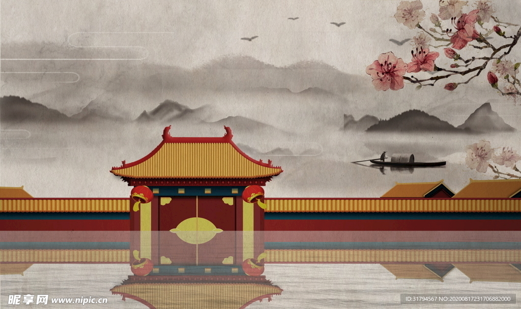 新中式背景墙