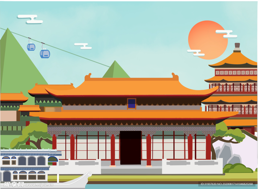 手绘建筑