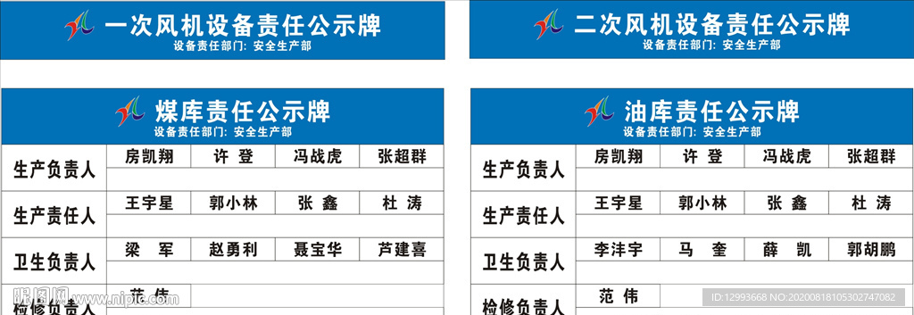 油库负责人员去向牌