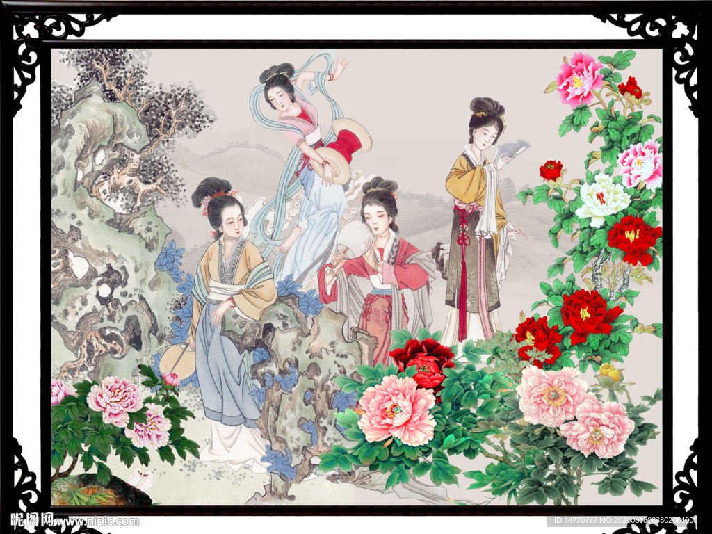 人物屏风