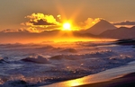 夕阳海景