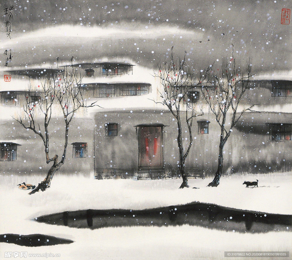 中式山水风景画