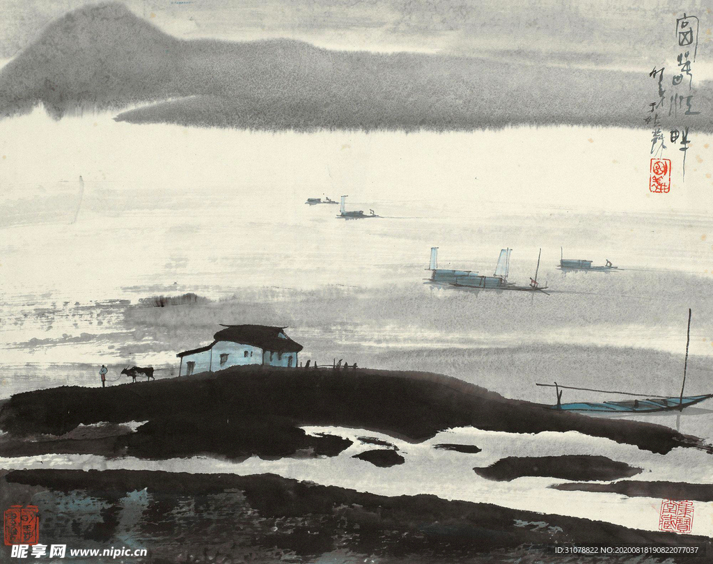 中式山水风景画