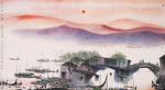 中式山水风景画