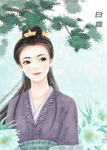 中国风节气手绘美女