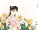 中国风节气手绘美女